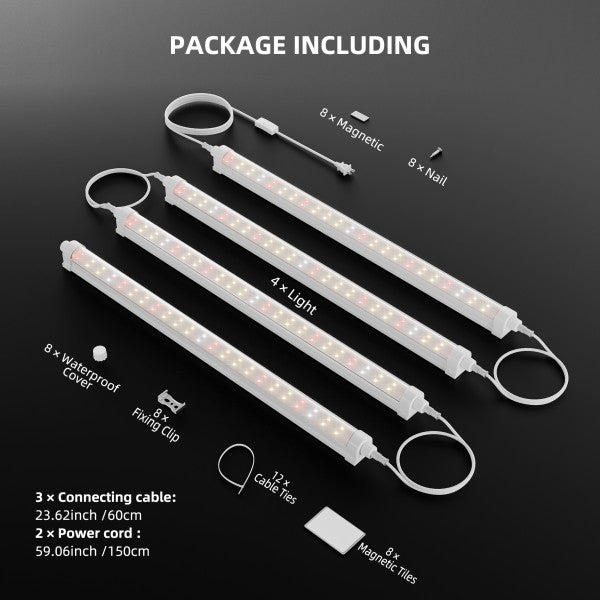Spider Farmer GlowBar 40 W – täyden spektrin LED-kasvivalolistat, 31 cm, 4 kpl