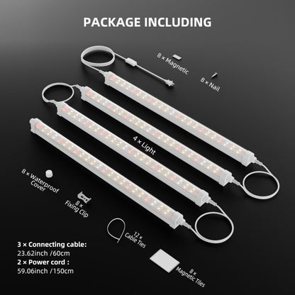 Spider Farmer GlowBar 40 W – täyden spektrin LED-kasvivalolistat, 31 cm, 4 kpl