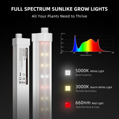 Spider Farmer GlowBar 40 W – täyden spektrin LED-kasvivalolistat, 31 cm, 4 kpl