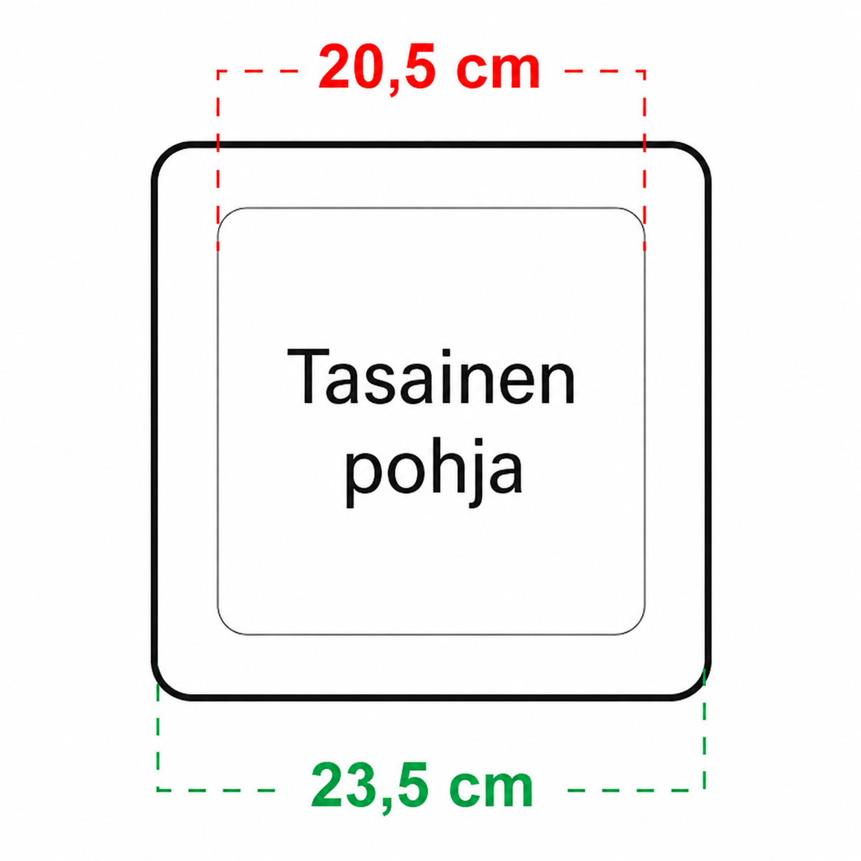 Neliöruukun alusta (235x235mm)