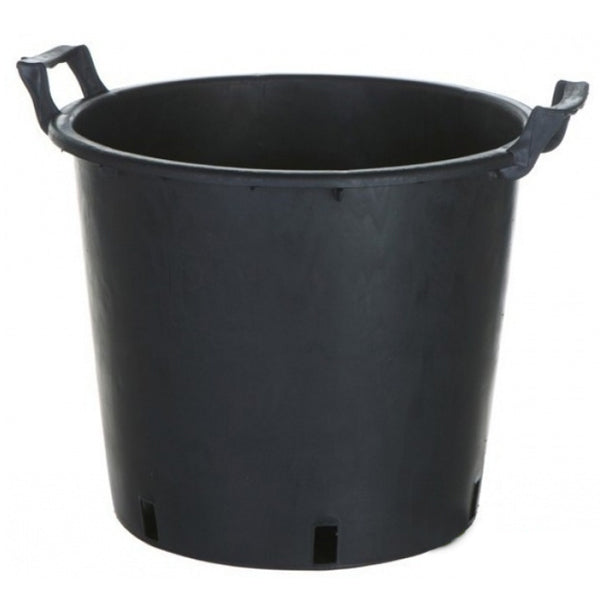 Pyöreä musta ruukku kahvoilla 50L